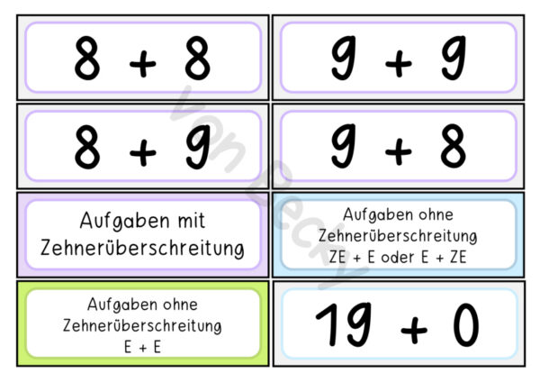 Aufgabenkarten Addition ZR 20 (alle Aufgaben!) – Bild 3
