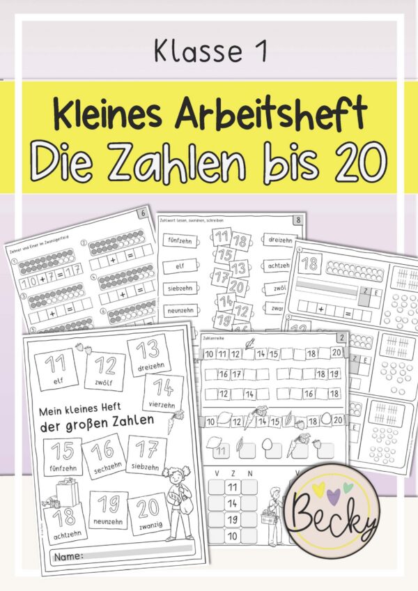 Die Zahlen bis 20 (Kompaktes Arbeitsheft) | Becky