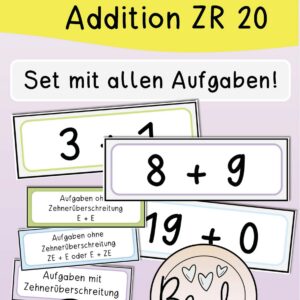 Aufgabenkarten Addition ZR 20 (alle Aufgaben!)