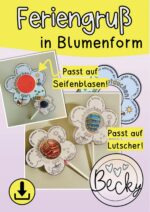 Feriengruß Sommerferien (z.B. für Lutscher, Seifenblasen)