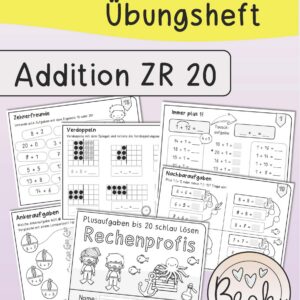 Kernaufgaben, Nachbaraufgaben Addition bis 20 (Heftchen)