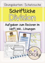 Schriftliche Division Aufgabenkarten Schatzsuche
