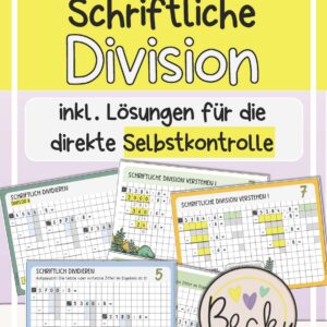 Schriftliche Division Übungskartei (Aufgabenkarten)
