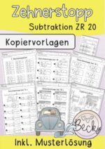 Subtraktion ZR 20 Strategie Zehnerstopp (Kopiervorlagen)