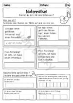 Arbeitsblätter Musik (Notenlehre, Rhythmus, Violinschlüssel) – Bild 5