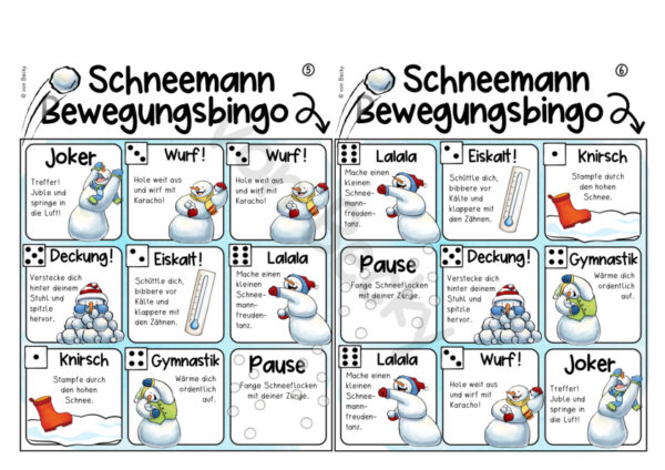 Bewegungspaket Schneemann (Bewegungsbingo, Bewegungsgeschichte) – Bild 5