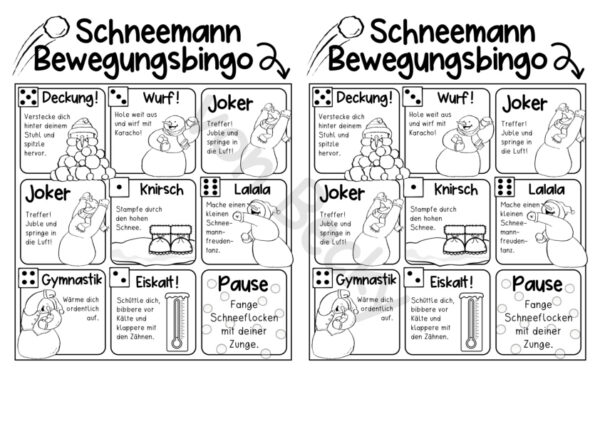 Bewegungspaket Schneemann (Bewegungsbingo, Bewegungsgeschichte) – Bild 10