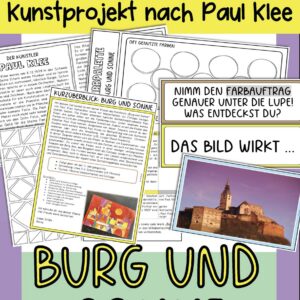 Kunstprojekt Burg und Sonne (nach Paul Klee)