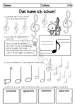 Arbeitsblätter Musik (Notenlehre, Rhythmus, Violinschlüssel) – Bild 3