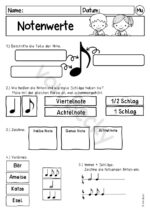 Arbeitsblätter Musik (Notenlehre, Rhythmus, Violinschlüssel) – Bild 2