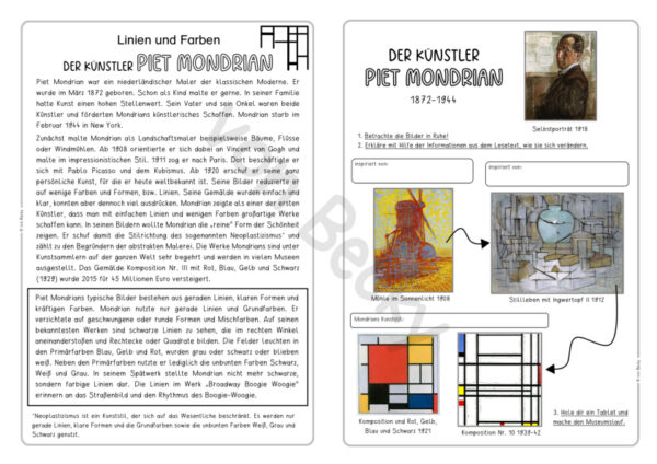 Piet Mondrian: Bildbetrachtung und Gestaltung – Bild 4