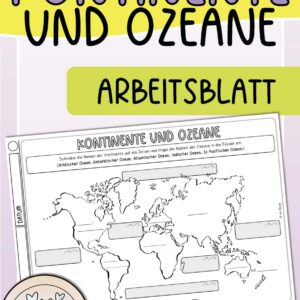 Kontinente und Ozeane Arbeitsblatt
