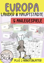 Europas Länder und Hauptstädte (5 Anlegespiele, 2 Arbeitsblätter)