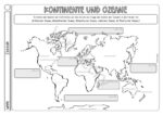Kontinente und Ozeane Arbeitsblatt – Bild 2