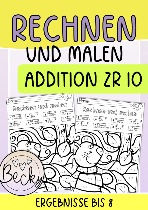 Rechnen und malen ZR 10 (Ergebnisse bis 8) – Bild 1