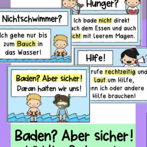 Material zu den wichtigsten Baderegeln (Belehrungen im Sommer)