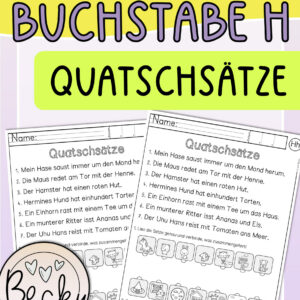 Quatschsätze (Buchstabeneinführung Hh)