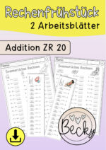 Sommerliches Rechnen Addition ZR 20 (Rechenfrühstück)