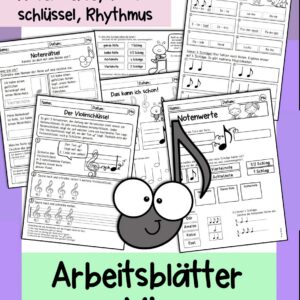 Arbeitsblätter Musik (Notenlehre, Rhythmus, Violinschlüssel)
