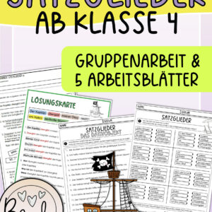 Satzglieder: Material zur Übung (Gruppenarbeit und Arbeitsblätter)