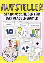 Stationsschilder (Stationen, Aufsteller, Stehrahmen plus Mutmachkarten)