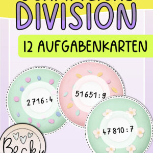 Rechenfrühstück schriftliche Division (12 Aufgabenkarten)