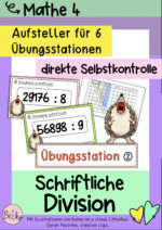 Schriftliche Division Aufsteller für 6 Übungsstationen