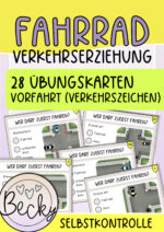 Übungskarten Vorfahrt bei Verkehrszeichen