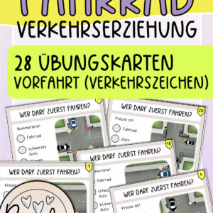 Übungskarten Vorfahrt bei Verkehrszeichen