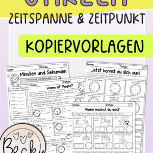 Uhrzeit Klasse 3 und 4 (Kopiervorlagen)