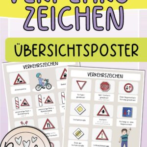Verkehrszeichen Übersicht für die Fahrradausbildung