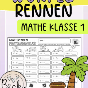 Würfelrennen Mathe Klasse 1 (kostenlose Einzelseite)