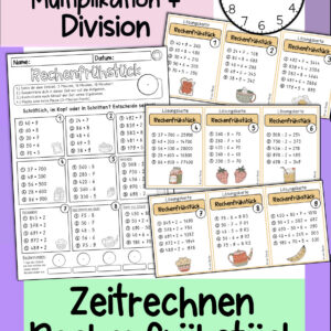 Zeitrechnen: Multiplizieren, Dividieren (Rechenfrühstück)