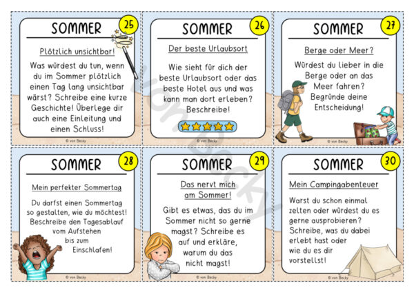 Schreibanlässe für den Sommer (47 Karten mit Schreibimpulsen) – Bild 3