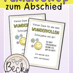 Feriengruß, Abschiedsgruß nach der 2. oder 4. Klasse