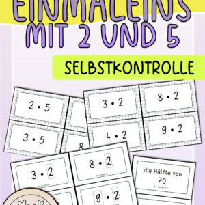Übungskarten Einmaleins mit 2 und 5