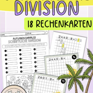 Schriftliche Division (18 Rechenkarten, bewegtes Rechnen)