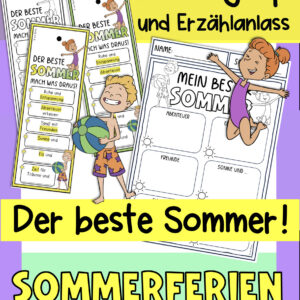 Feriengruß, Erzählanlass Sommerferien (Lesezeichen)