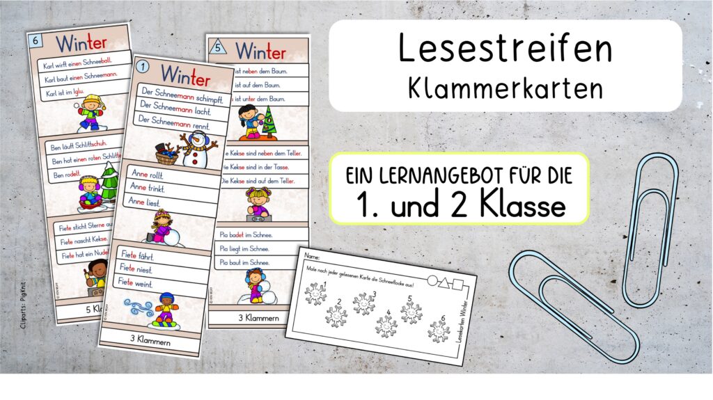 Lesestreifen für Klasse 1/2