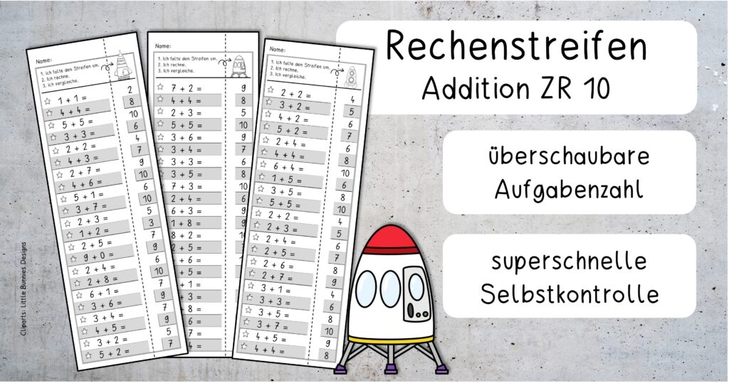 Rechenstreifen Addition bis 10