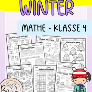 Lerntheke Mathe Klasse 4 (Winter, Weihnachten) inkl. Lösung