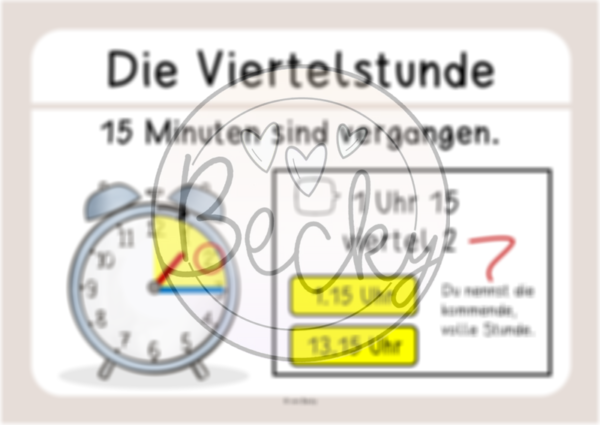 Uhrzeit Merkstreifen und Übungen – Bild 5