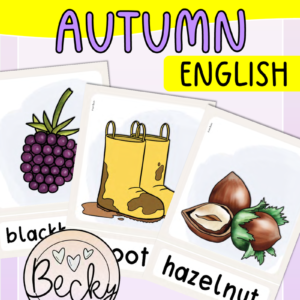 Wort-, Bildkarten Herbst (Autumn Flashcards)