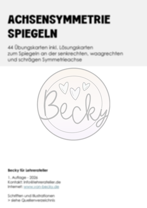 Achsensymmetrie - 44 Übungskarten zum Spiegeln – Bild 2