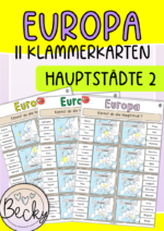 Klammerkarten Europa (Länder und ihre Hauptstädte) Set 2