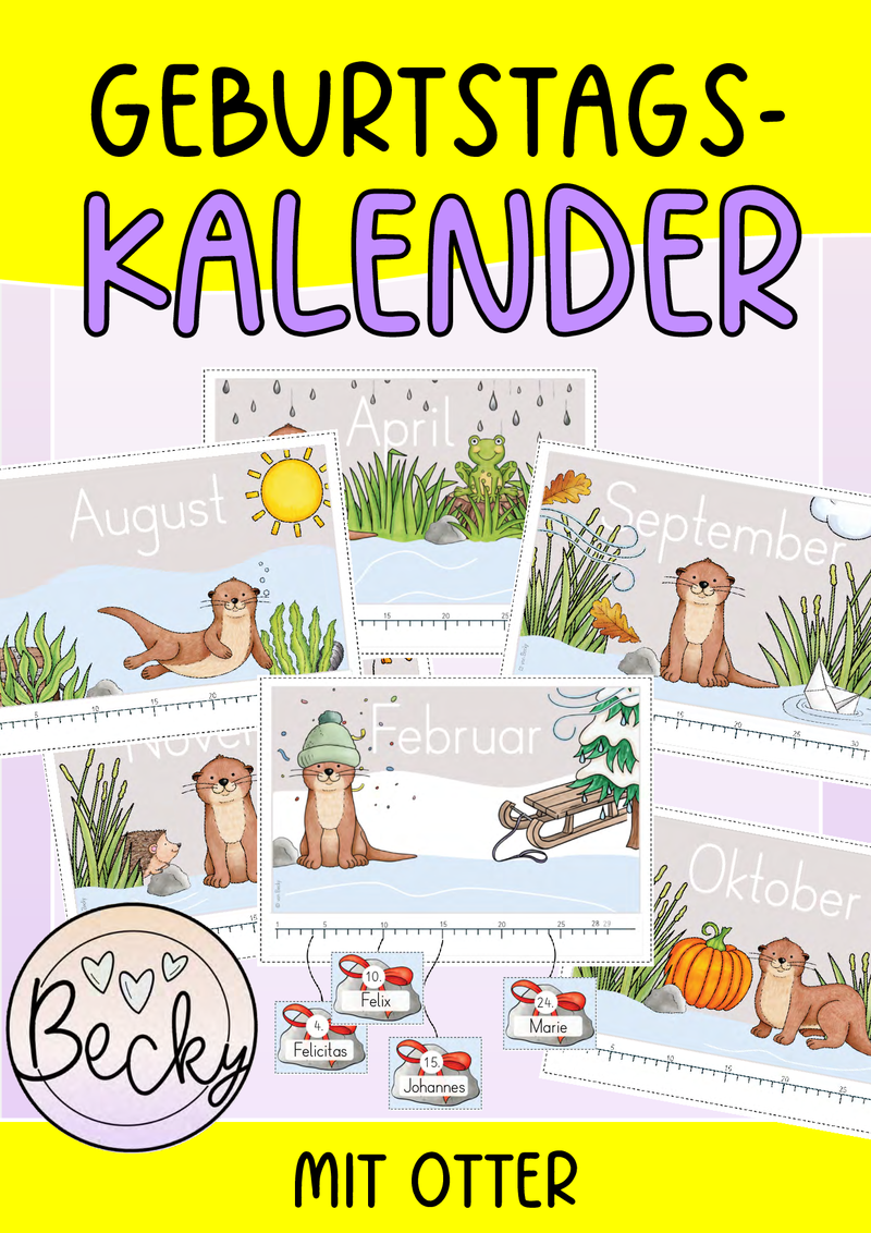 Geburtstagskalender Otter – Bild 1