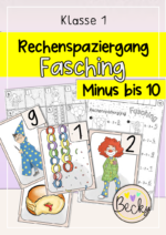 Rechenspaziergang Fasching (Subtraktion bis 10)