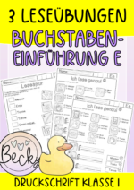 Buchstabeneinführung e:  3 Leseblätter Buchstabe E/e