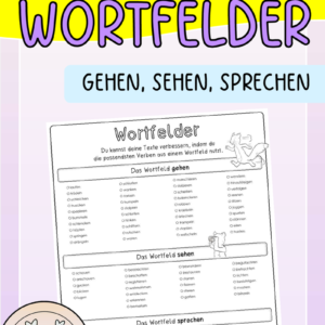 Wortfeld gehen, sehen, sagen (Merkblatt, Übersicht)