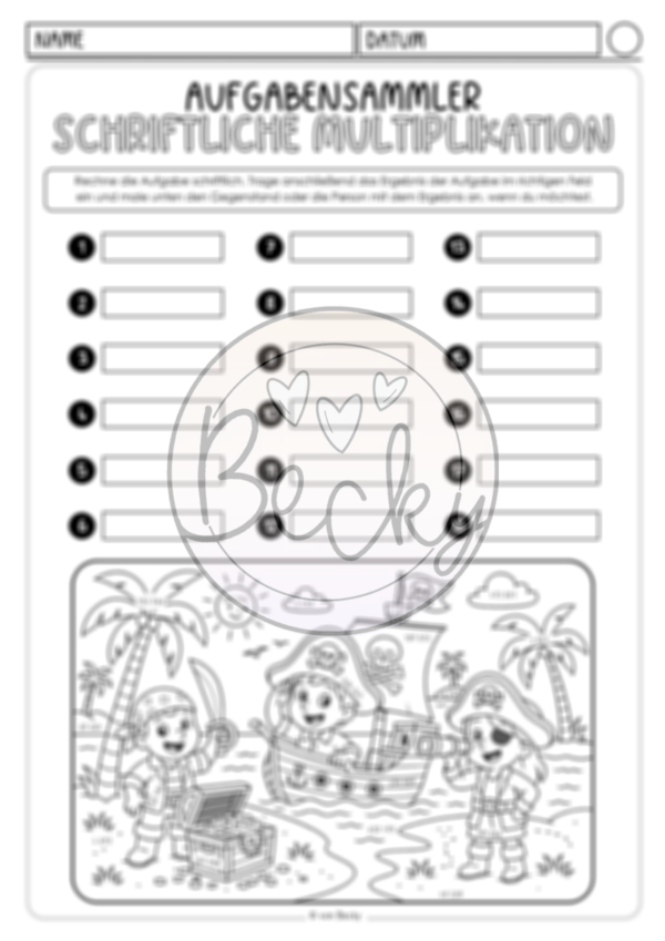 Schriftliche Multiplikation (18 Rechenkarten, bewegtes Rechnen) – Bild 5